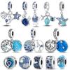 New In Silver 925 Charms Blue Ocean Fish Charm Dolphin &Starfish Beads Fit 925 Original Bracelet Key Chain Accessories 