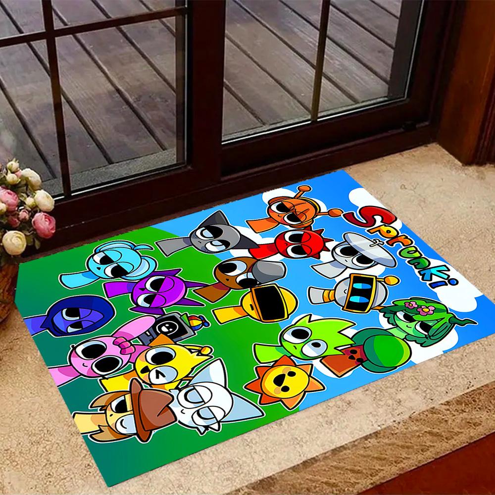 Colorful Creatures Gathering Floor Mat Perfect for Entryway Foyer Balcony Outdoor Antislip Carpet Decorate Offices Perfect Gift for Friends & Family