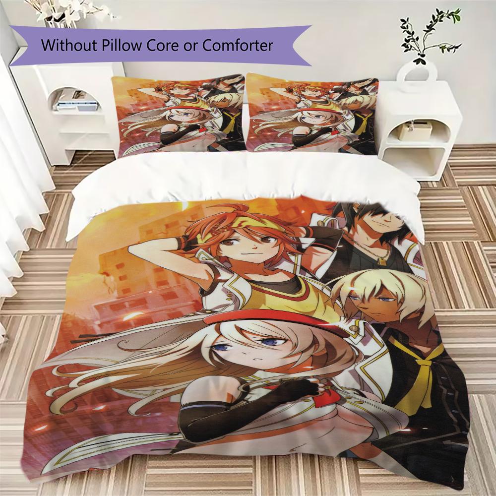 God Eater Pattern Bedding uilt Set uilt Cover Pillowcase Home Decoration Birthday Gift (1 * duvet cover + 2 * pillowcase without core)