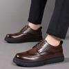 Special Edition Two Layer Cowhide Rubber Sole Handmade Brogues Shoes Business Casual Leather Shoes Men Flats