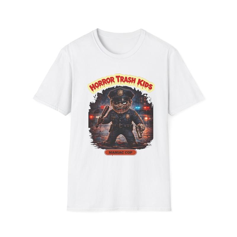Horror Trash Kids Maniac cop Unisex T-Shirt| Creepy character tee