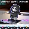 2024 New Car Dashboard Decoration Skateboard Bear Sliding Cute Auto Ornaments For Model 3 Y Universal Interior Accessories
