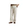 Polo Ralph Lauren Solid Pleated Linen Long Casual Pants Men Bottoms Cream 710971941-002
