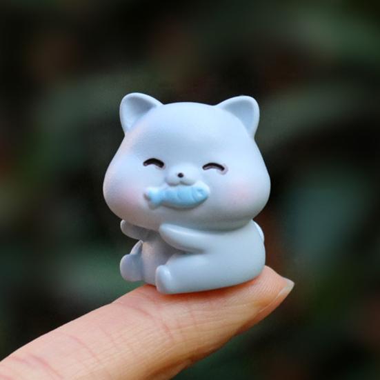 Tiny Resin Animals Figurine Mini Tiger Cat Bunny Cow Miniature Statue for Dollhouse Fairy Garden Terrariums Plant Pot Ornaments Cake Topper