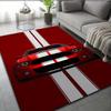Red Racing Car Pattern Floor Mat, Soft Touch  Non-Slip, Washable Rug for Living Room, Bedroom, Office, Cool Sporty Room Decor