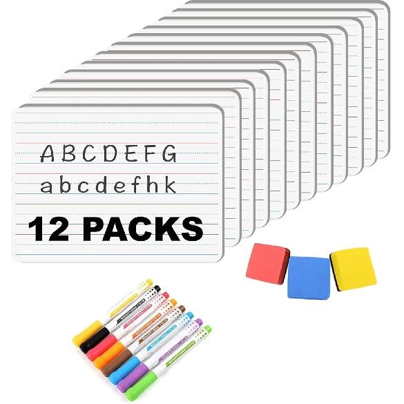 Маленькая белая доска, доски для записей с сухим стиранием 9''x 12'', мини-белые доски, двусторонние, портативные, для учеников, учителей, школьные принадлежности (2 доски