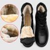 Men Genuine Leather Boots Winter Snow Boot Waterproof Boots With Fur Warm Boots Super Large Szie 51 52 53  Men Bottom Shoes