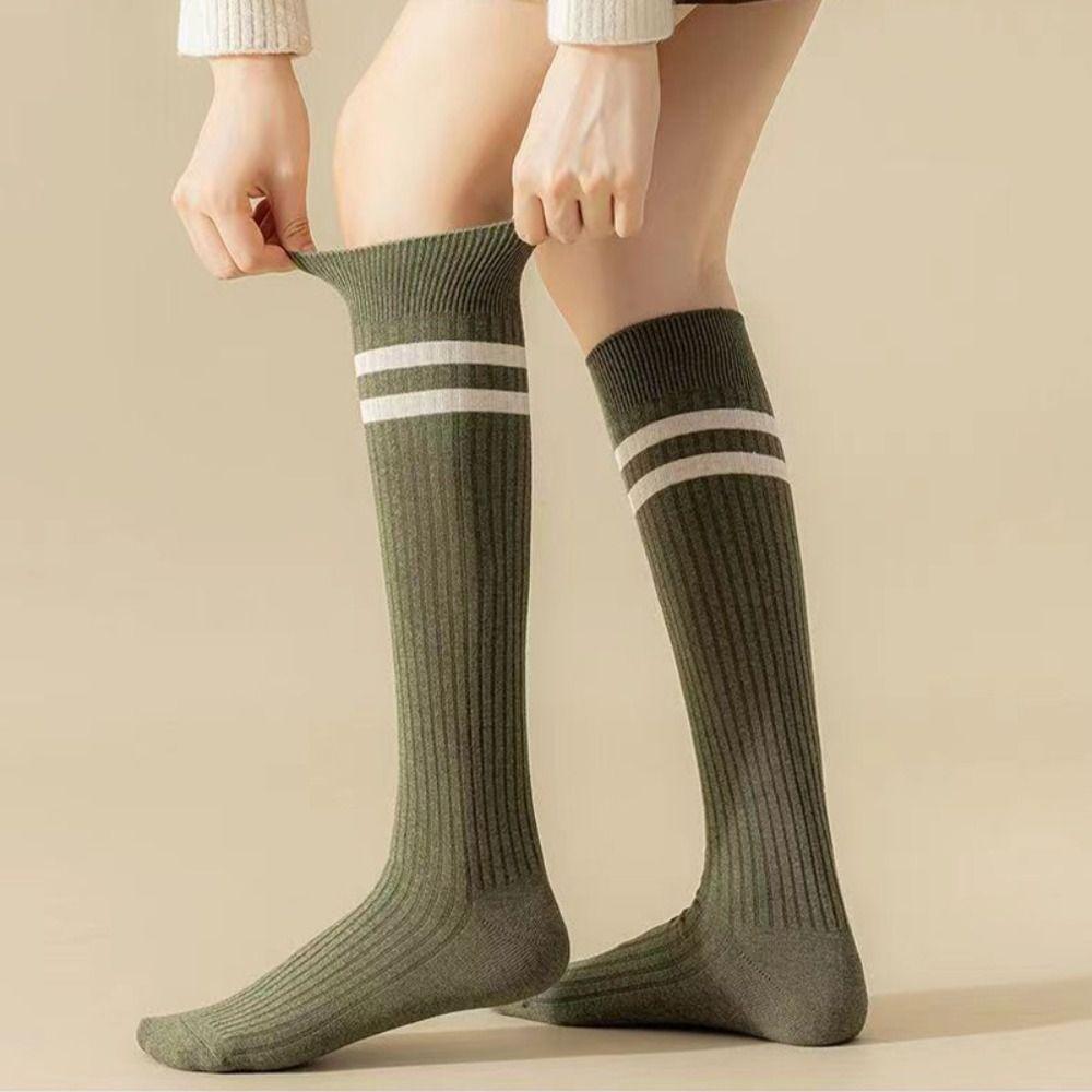 Solid Color Middle Tube Socks JK Women Stockings Elastic Female Hosiery  Ladies