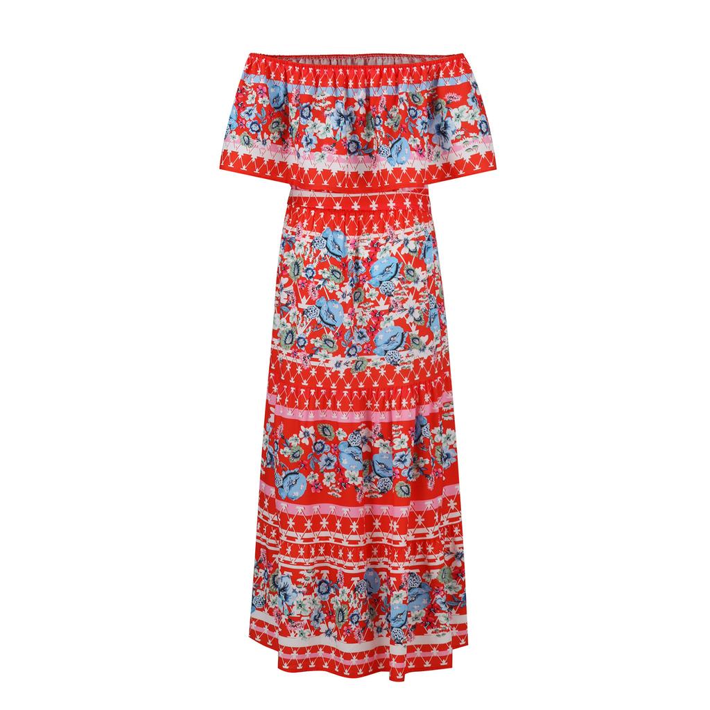 Модное женское повседневное летнее свободное платье с эластичной талией и принтом на талии