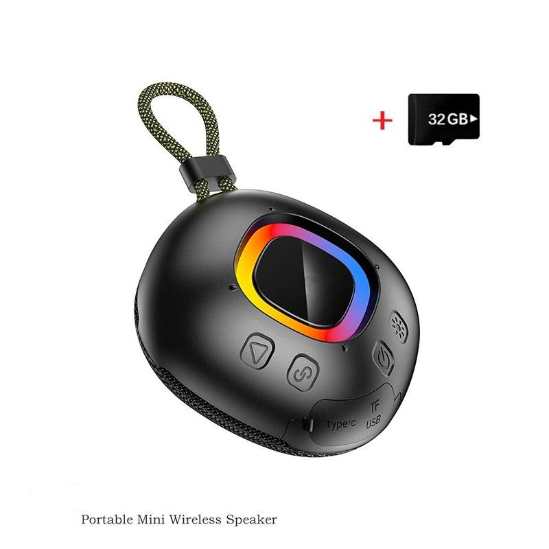 Портативный уличный Bluetooth-динамик HIFI RGB Ambient Light Маленький динамик Поддержка TF-карты