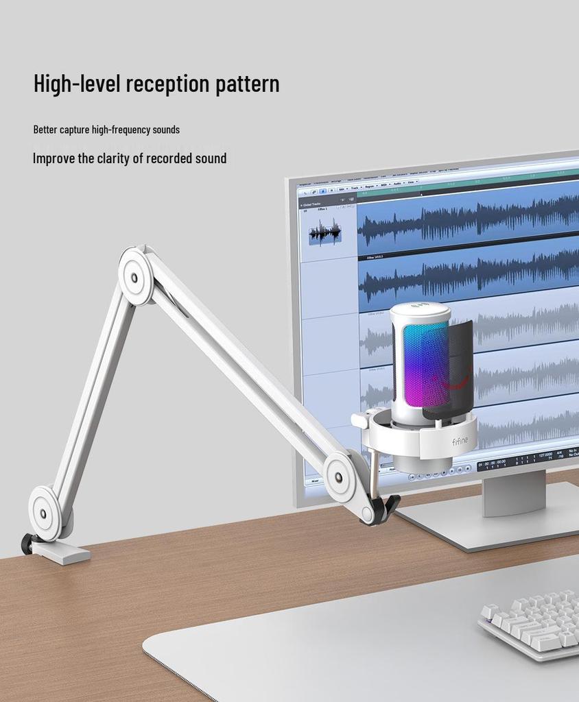 Профессиональная ударопрочная микрофонная стойка Fifine с фиксированной стрелой