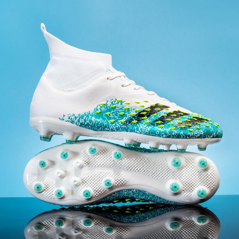 X23-2 High Top Soccer Cleats Men Women Kids Ag Long Studs Tf Broken Studs Artificial Grass Training Shoes Plus Size