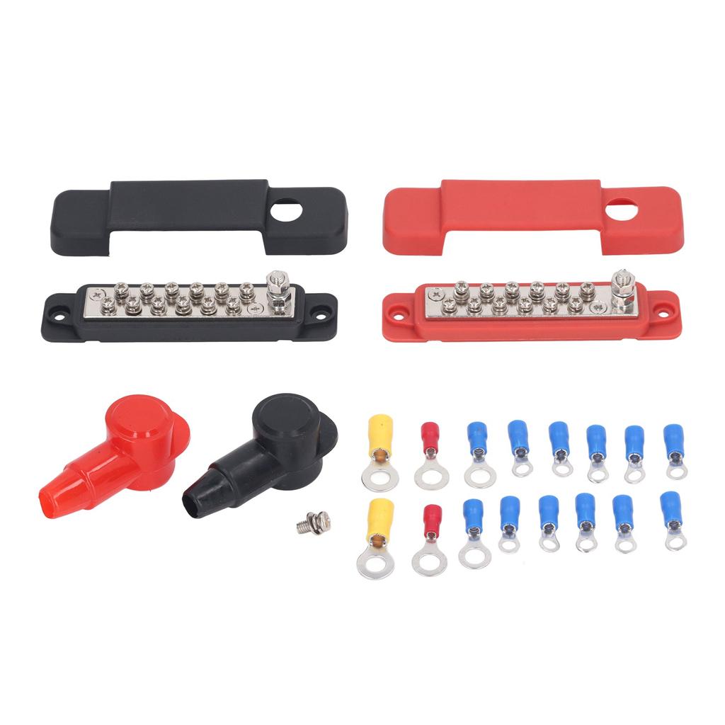 2 Комплекта 12-контактная шина M8 Шпилька Блок распределения питания для автомобиля, автодома, морской яхты, DC48V