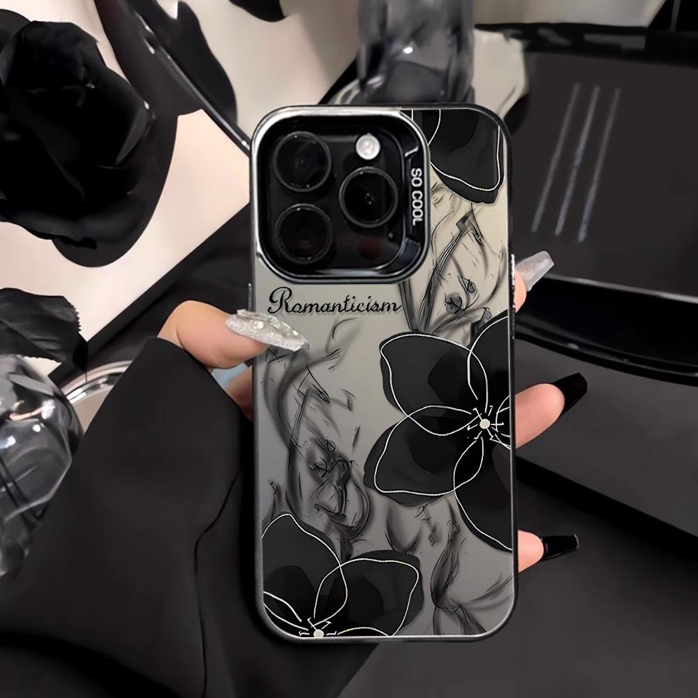 Черно-золотая камелия подходит для чехла на мобильный телефон iPhone17Pro Max Apple 15/14 нишевый 14Pro противоударный ins