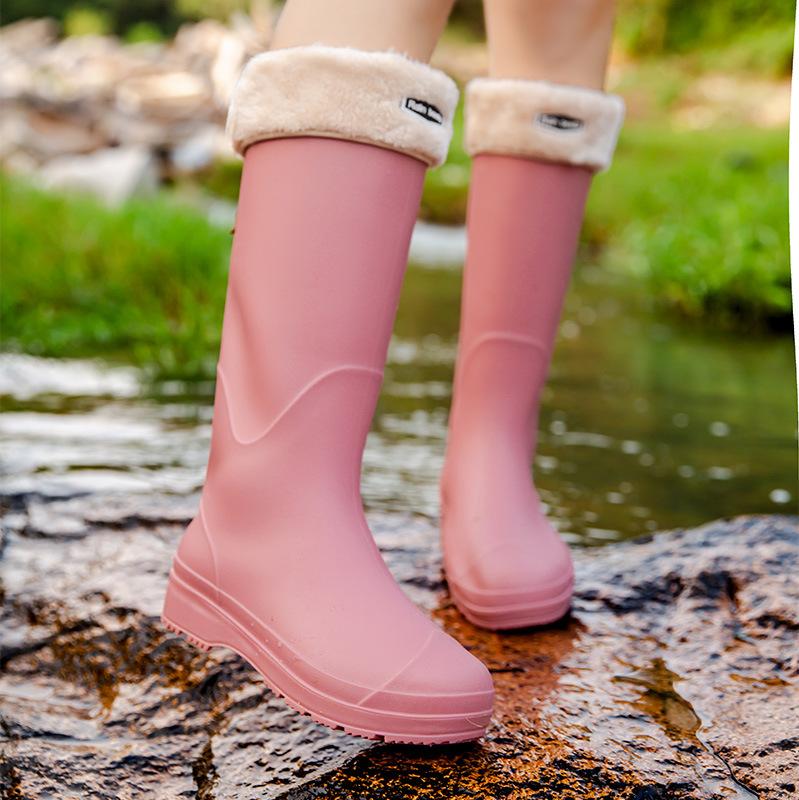 Модные водонепроницаемые резиновые сапоги для женщин, высокие, повседневные, универсальные, приливные резиновые сапоги, дождевая обувь, уличные сапоги, нескользящая обувь