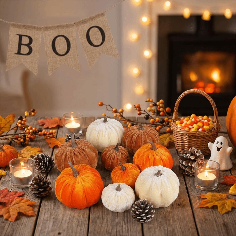 Multi Sizes Faux Pumpkin Tabletop Decor Halloween Artificial Decoration Harvest Season Decor