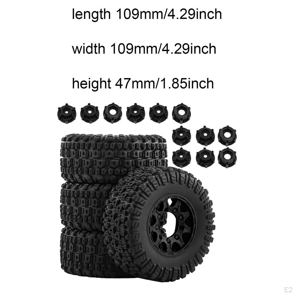 4 Pieces 1/10 RC Short Course Truck Tires and Wheels Accessory Rubber Sturdy Portable Car Part