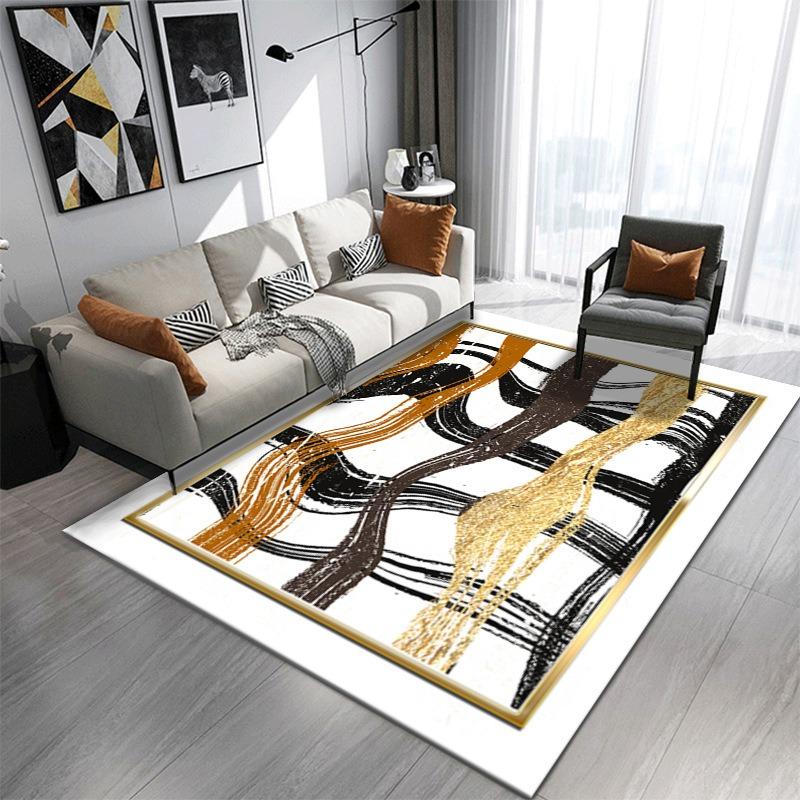 Europe Style Geometry Stripe Carpet Living Room Sofa Bedroom Bedside Study Kitchen Entrance Door Rug Non-slip Modern Decor Mat