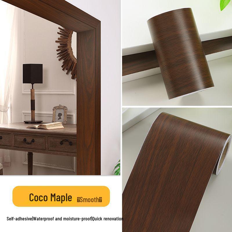 Самоклеящаяся отделочная полоса для ремонта дверной коробки с текстурой дерева