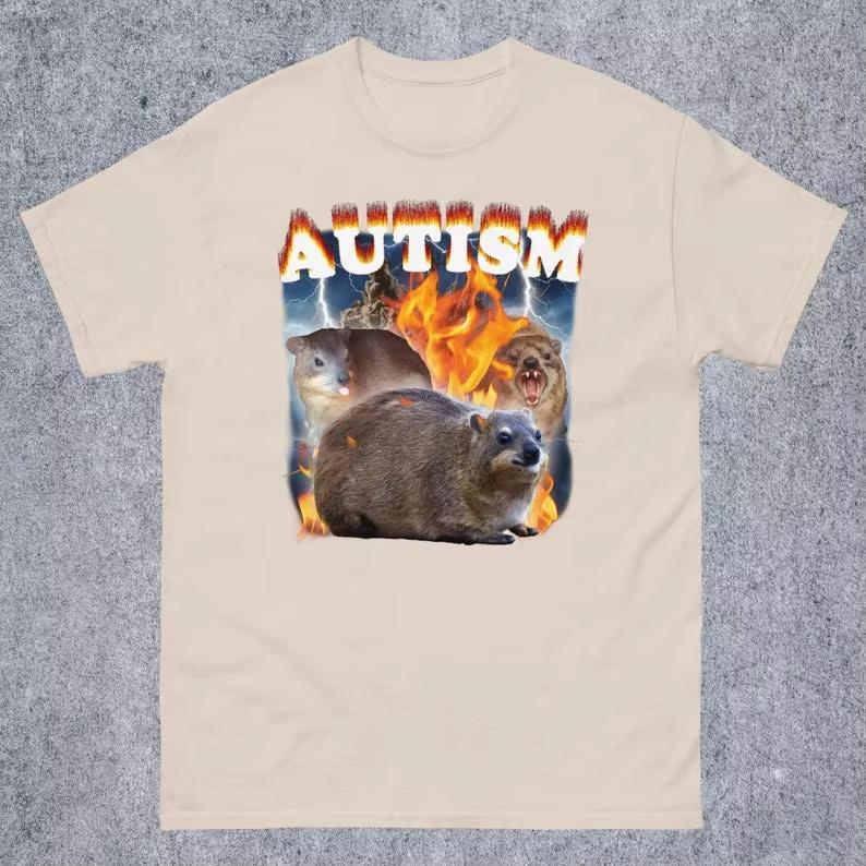 Футболка с мемом про аутичного дамана, смешная, подарок для женщины и мужчины, уродливые футболки, сумасшедшая футболка, кринжовая футболка, подарки для любителей даманов, вирусный