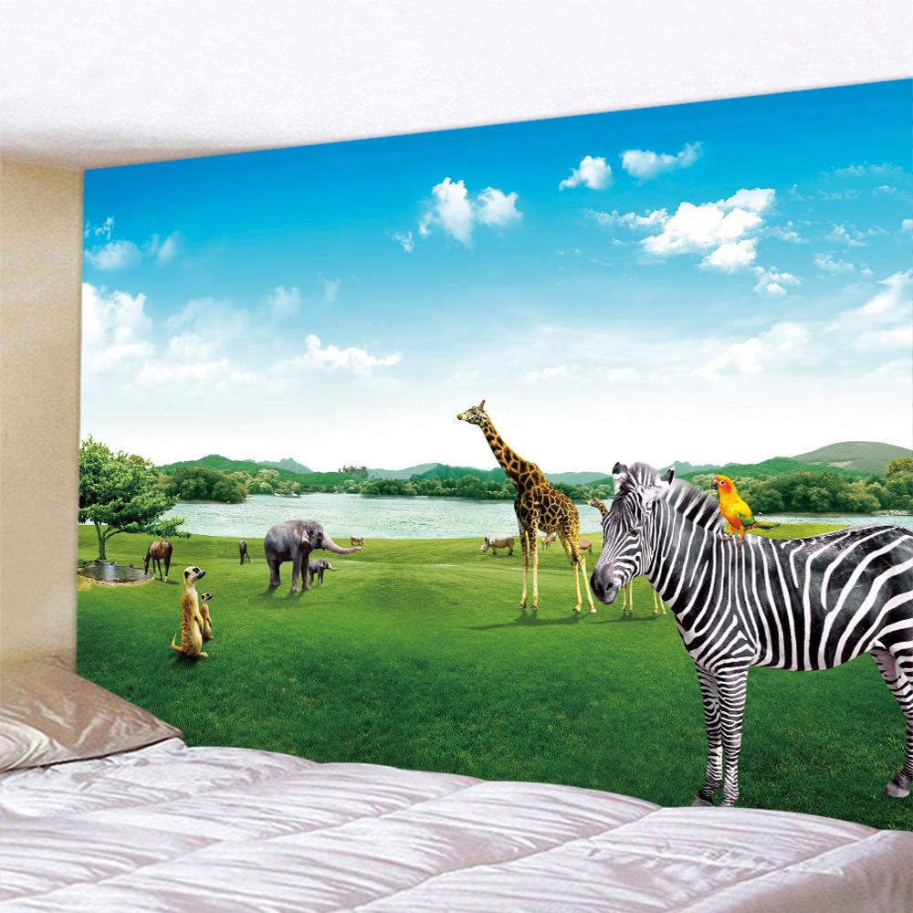 Лесное животное, украшение для дома, художественный гобелен, богемное украшение, психоделический настенный декор для спальни, гобелен