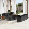 Garden Sofa Set with Cushions 11 pcs Black