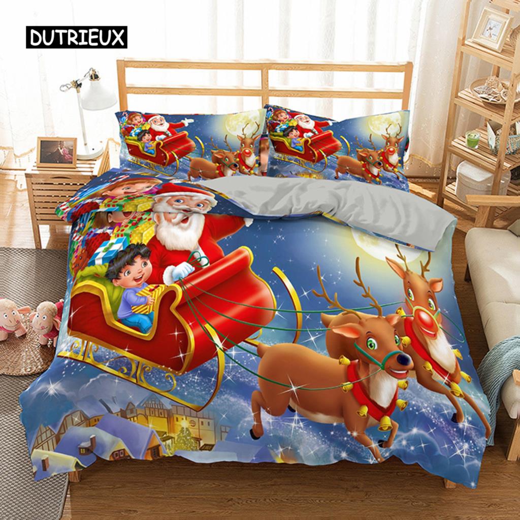 3D-печатный комплект постельного белья Merry Christmas Queen/Twin/King Size рождественское украшение для дома постельное белье с подушкой