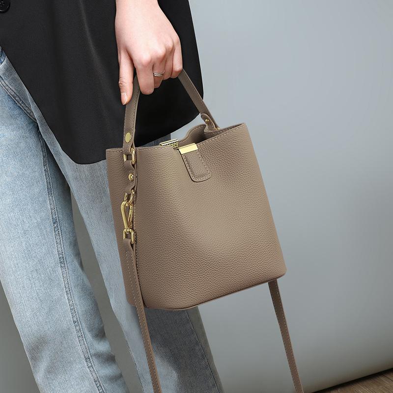 Новая сумка-ведро большой вместимости из натуральной кожи женская сумка универсальная сумка через плечо сумка для поездок на работу