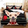 Милый и забавный пододеяльник с 3D-принтом собаки, полиэстеровое постельное белье, пододеяльник для пухового одеяла, наволочка, детский подарок, 3 штуки