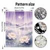Pearl lotus lake moonlight painting handmade creative projects. home wall decoration.