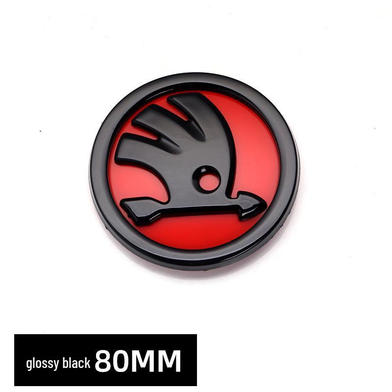 Совместимо со Skoda: Octavia, Fabia 80 мм Передние и задние черные эмблемы, 90 мм Задняя эмблема