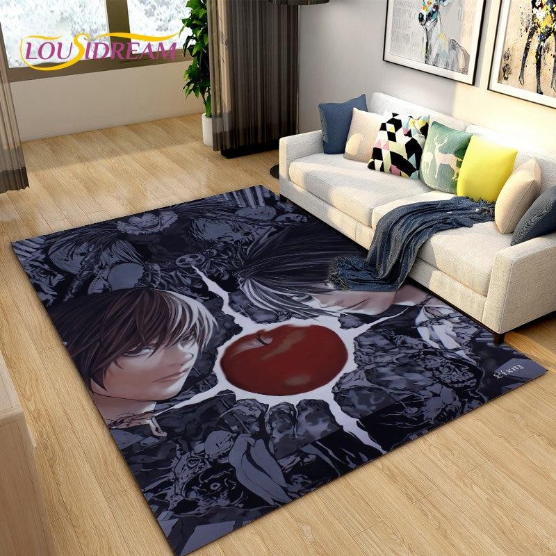 Большой ковер в стиле аниме Death Note, коврик для гостиной, дивана, детской комнаты, кухонный коврик для ванной комнаты, мягкий нескользящий напольный коврик