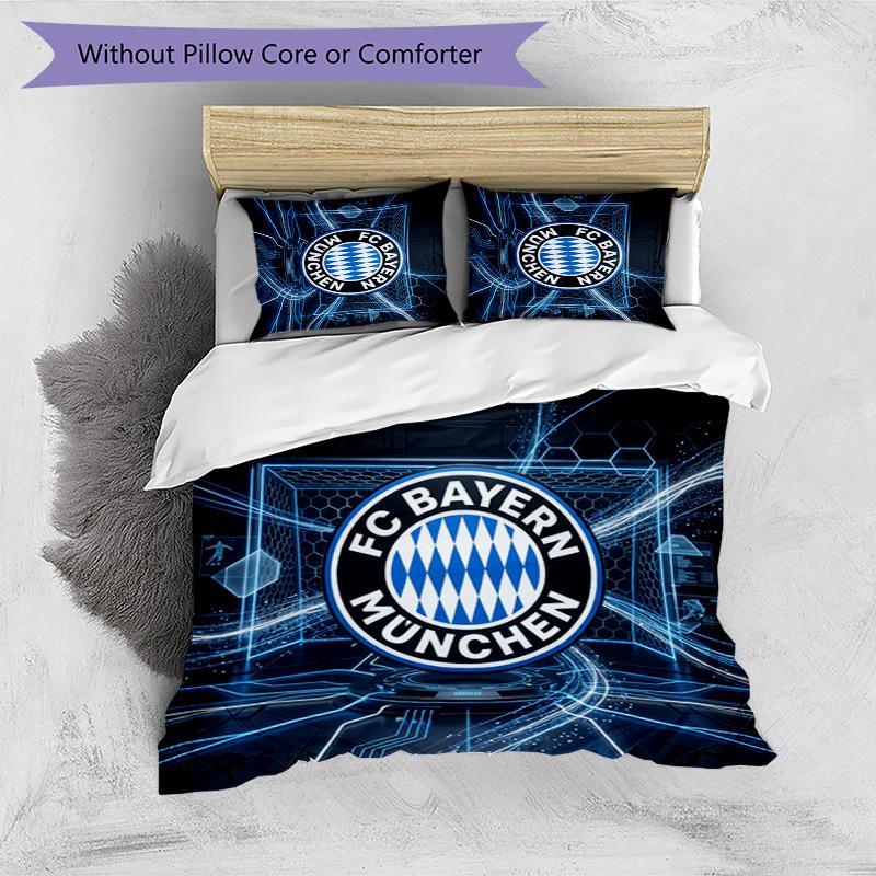 Bayern Munich Pattern Printed 3PCS Bedding Set Soft Skin-Friendly Washable Duvet Cover & Pillowcases Set All Season Bedroom
