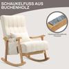 Rocking Chair with Lumbar Cushion, Wide Seat, Rubberwood Frame, Up to 120 kg, Beige