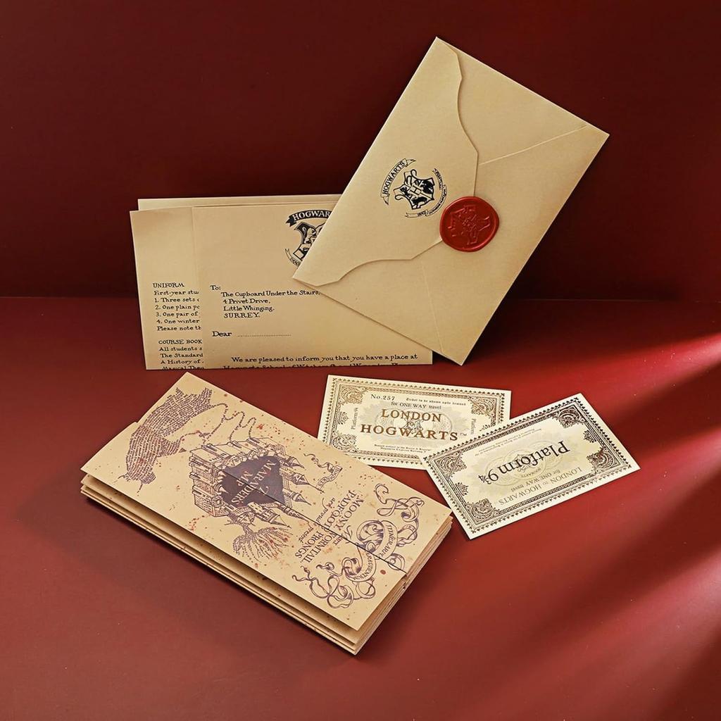 Harry Potter Map Hogwarts Admission Guide Replica Set Envelope Notebook Miscellaneous Goods Gift Decoration Christmas Birthday Gift Event Marauder's