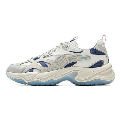 Li Ning Seagull Удобные Универсальные Нескользящие Износостойкие Дышащие Низкие Повседневные Кроссовки Унисекс Повседневная Обувь Белые Синие AGCV307-2
