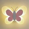 Children Bedroom Lamp Modern Butterfly Wall Lamps,Pink Wing & White