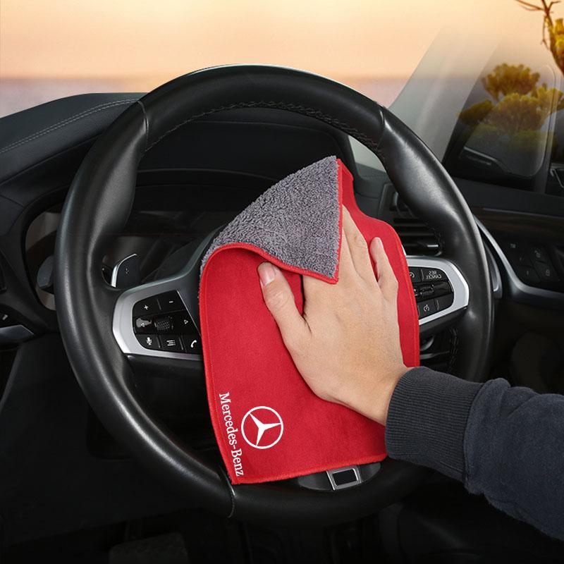 WAM3 For Mercedes Benz AMG W203 W205 W206 W211 W220 W212 W201 W210Microfiber Car Interior Cleaning Soft Brush Set with Wash Towel