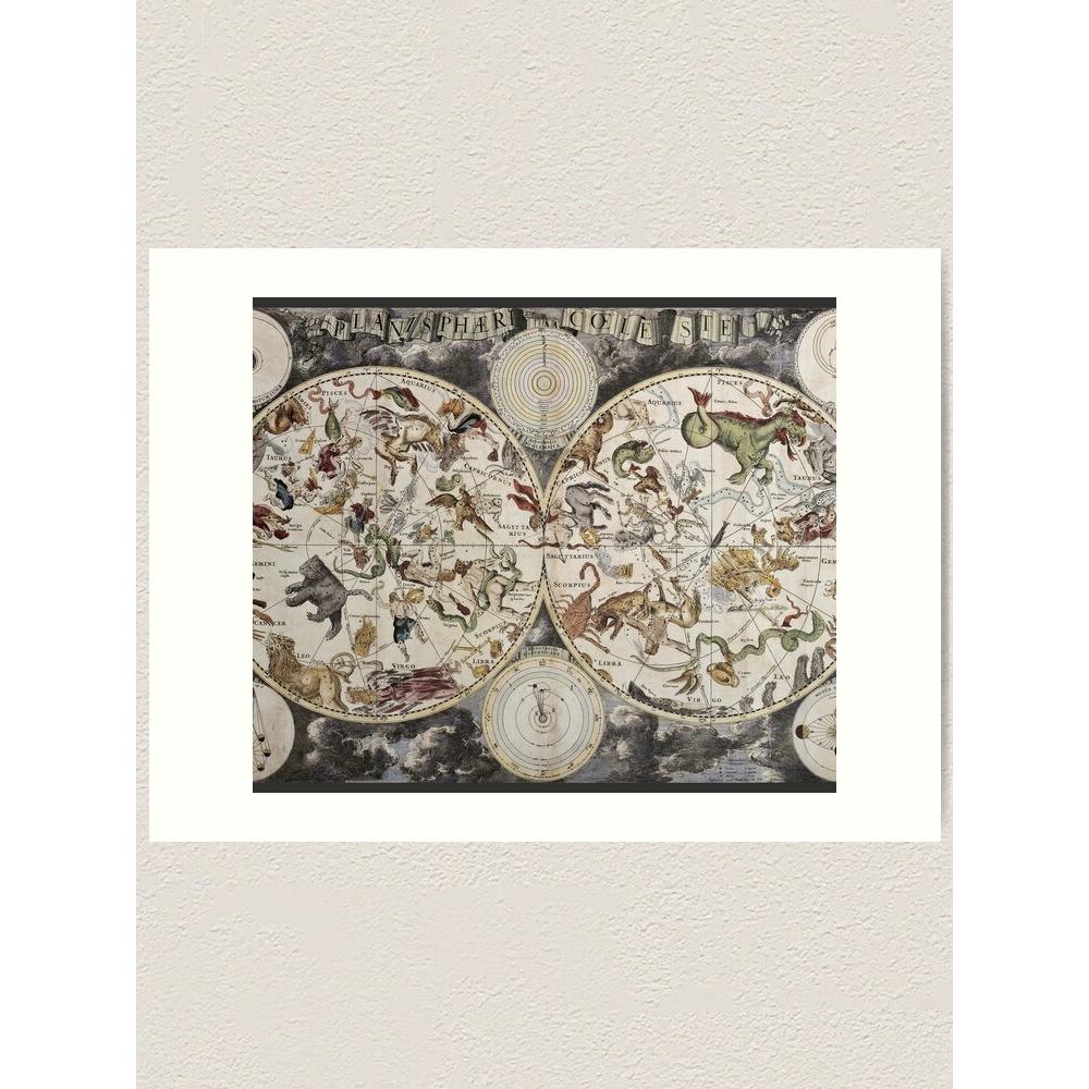 Vintage star map tapestry