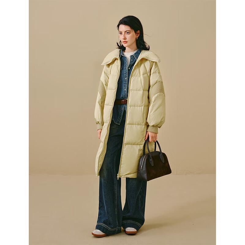 INMAN Women's Lapel Long Duck Down Jacket