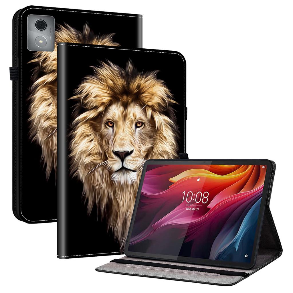 Кожаный чехол для Lenovo Tab K11 Plus/M11 Plus/Xiaoxin Pad Plus (2024) Чехол-подставка с принтом и слотами для карт