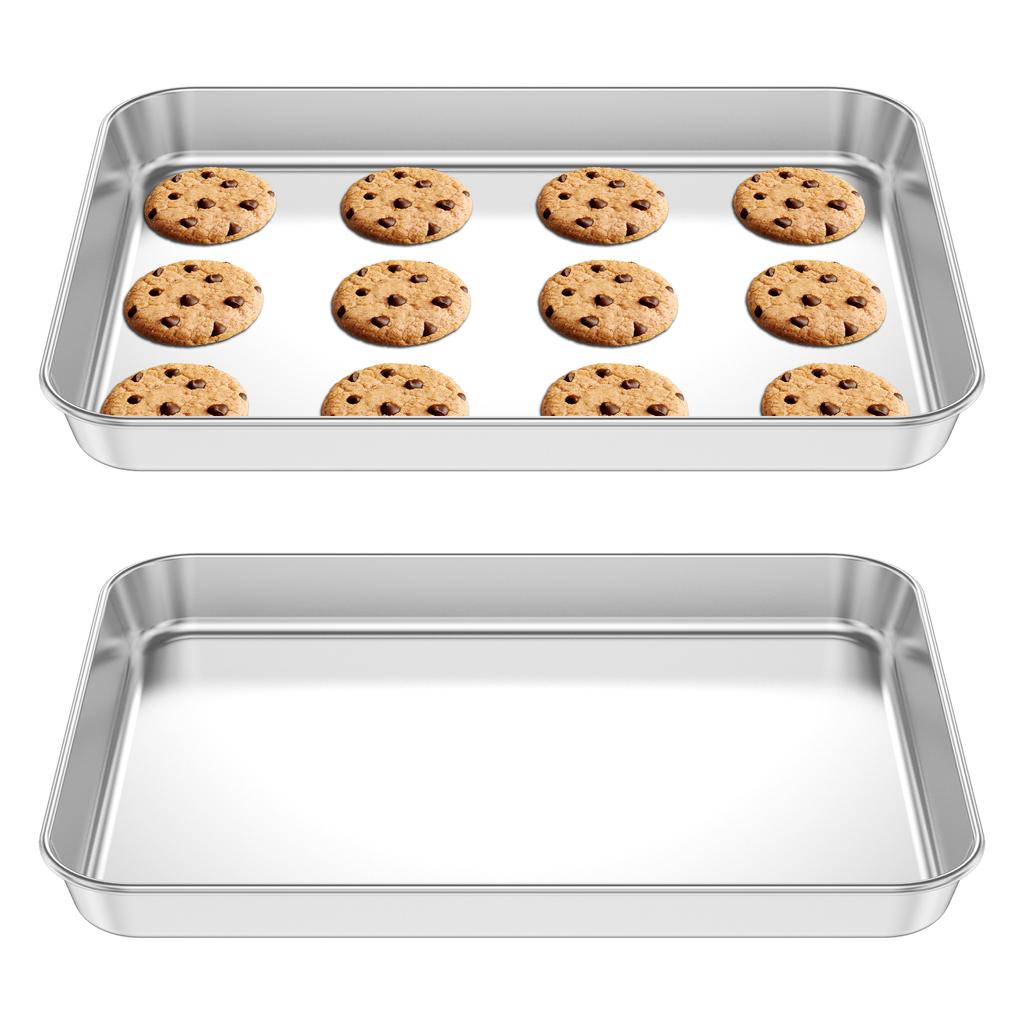 2 шт. Противень для тостера из нержавеющей стали 304 Маленький противень Многоцелевой поддон для тостера для коммерческой и домашней выпечки