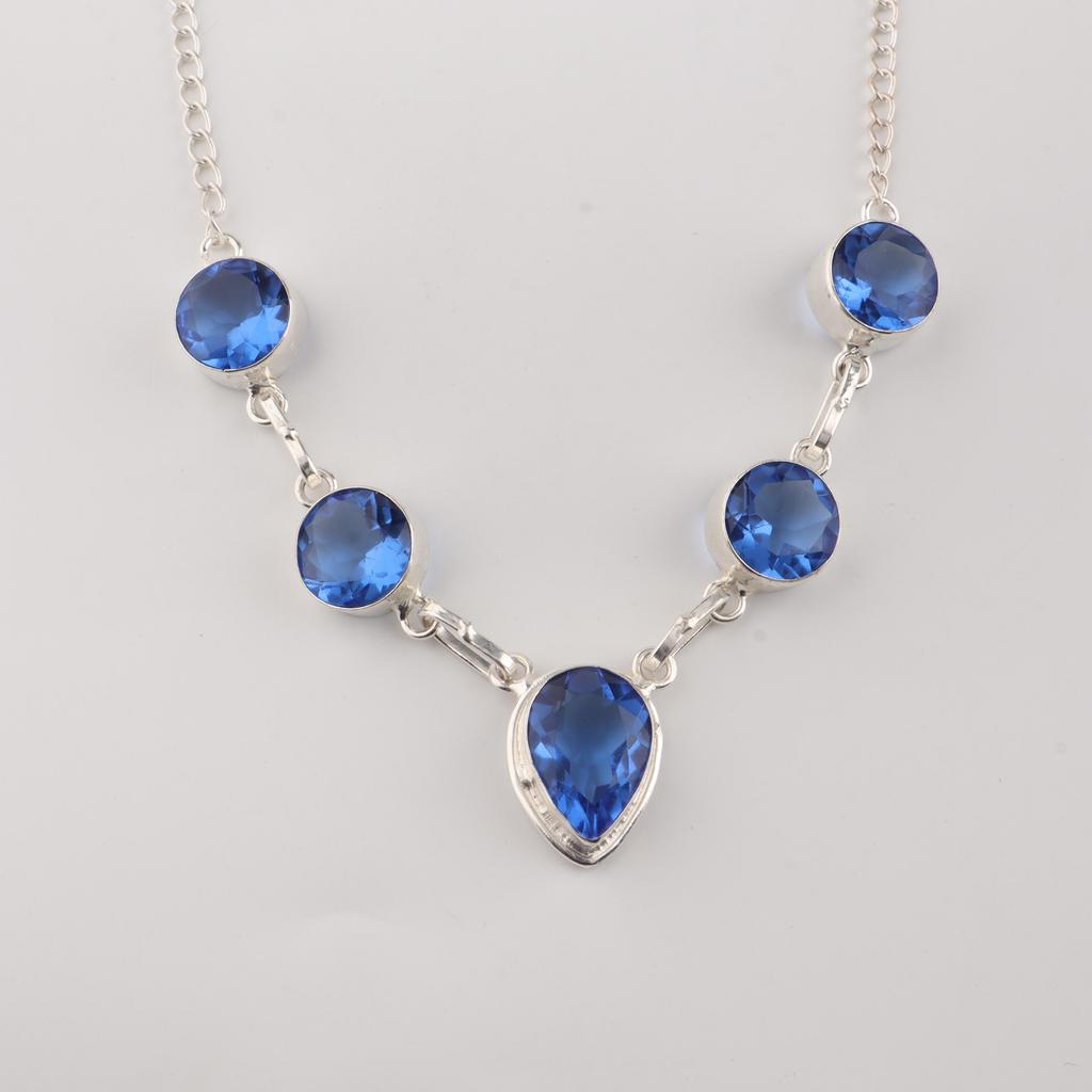 Танзанит Драгоценный Камень 925 Стерлинговое Серебро Ручной Работы Ювелирные Изделия Женский Свадебный Кулон 16-18" RN-3-8