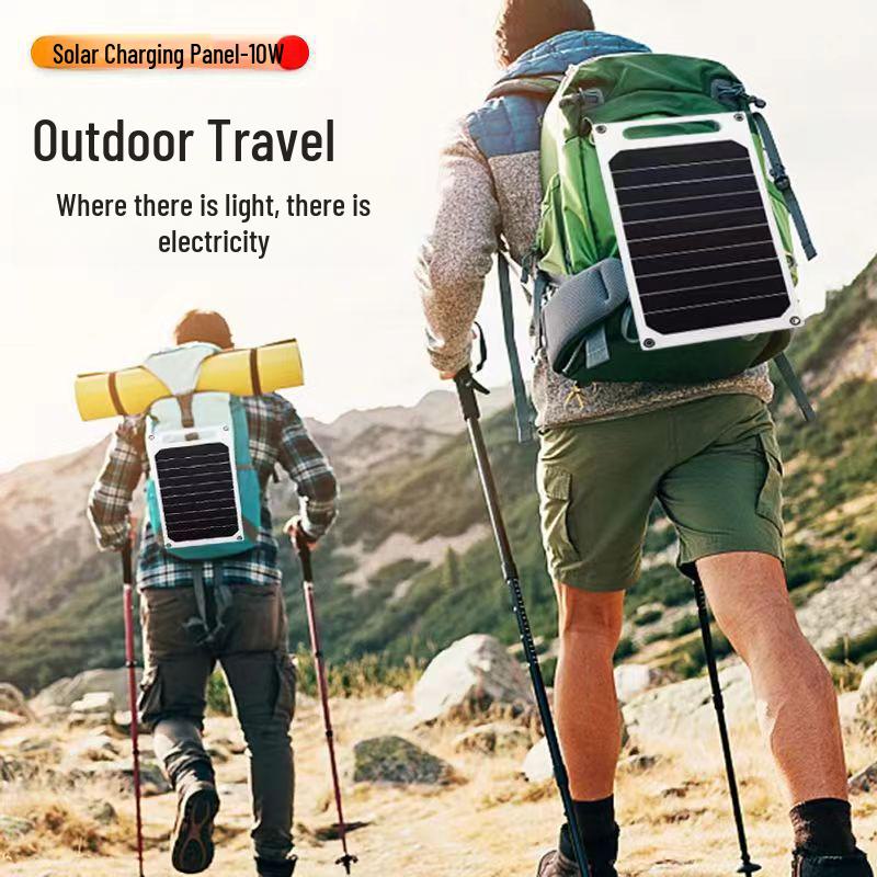 Система электропитания для наружного применения на монокристаллической солнечной панели мощностью 10 Вт с платой защиты от перенапряжения для прямой зарядки мобильных телефонов.