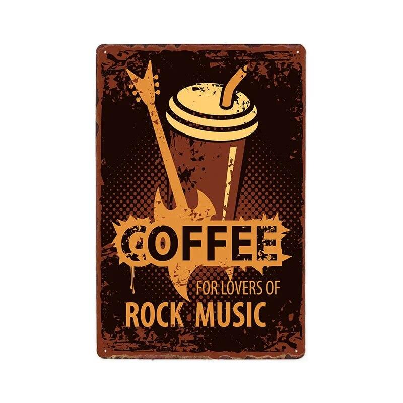 Retro Metal Coffee Tin Signs Cafe Shop Plaque Vintage Bar Pub Wall Decorative Poster Home Decor 20x30cm