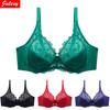 Plus Size E F Cup Wome Underwear Bra Ultra-thin Transparent Lace Ladies Brasiere