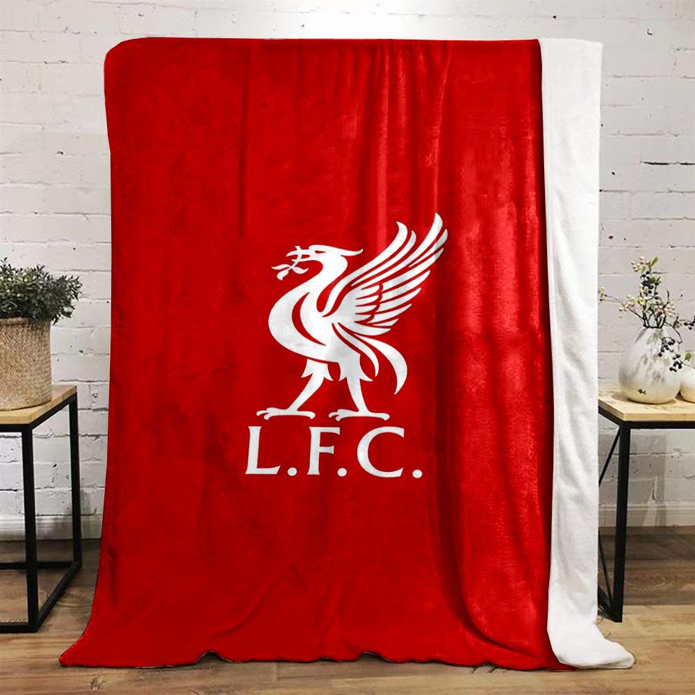 Red blanket Set with White L.F.C. Logo Designed Flannel blanket for bedroom, living room, sofa, and nap