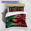 Portugal Football Printed Bedding 3 Piece Set Cozy Breathable Bed Cover Set as Housewarming Holiday Gift