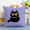 Мультяшный Милый Черный Кот Наволочка для Домашней Подушки Принт Матовый Флис Подушка Касание к Коже Ребенка Экологически Чистый Сублимационный Краситель