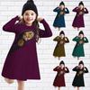 Girl Dress Spring Casual Dress Short Loose Full Sleeve Kitten Probe 3D Print Deer Fasion Children Dress Kids Skirt